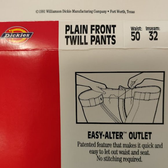 *NEW* 1991 Men's Dickies Twill Work Pants, Heavy Duty, Tan, S874A, 50W X 32L - Picture 7 of 10